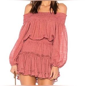 Misa Los Angeles DARLA Terracotta Brick Mini Dress XS NWT